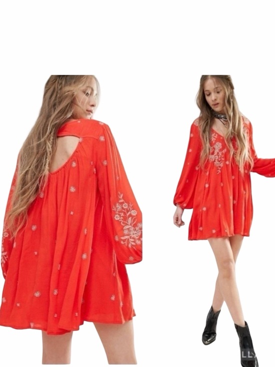Free People Dresses & Skirts - VGUC Free People Sweet Tennessee Embroidered Mini Dress Long Sleeve Small